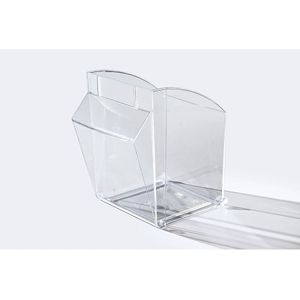 Kantelbak van Styrolux®, l x b x h = 50 x 41 x 47 mm, VE = 6 stuks, transparant