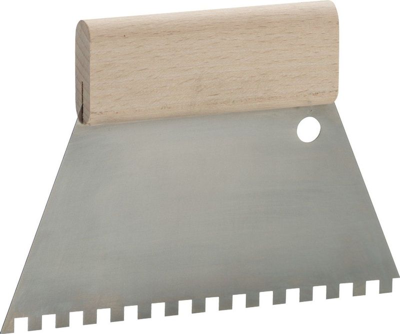 Plamuurmes - Trapeziumvorm - Roestvrij Staal - Houten Handgreep