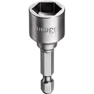 kwb Magnetische 13 mm bit-dopsleutel Professional van TQ 60-staal (aandrijving: 1/4 inch EQ 6.3 zeskantschacht, ISO 1173, voor buitenzeskantschroeven