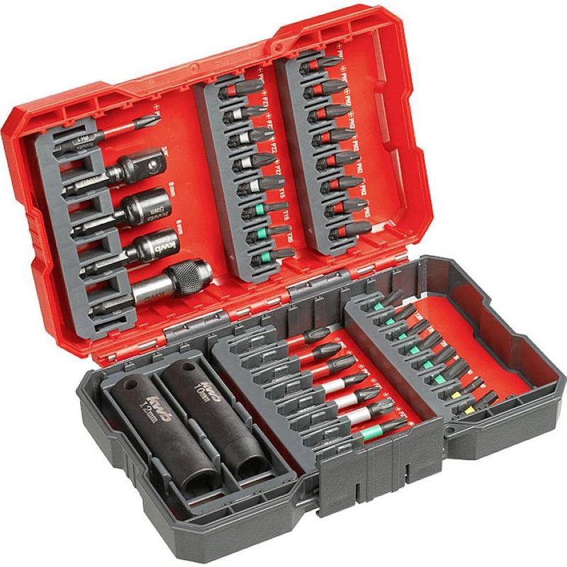 kwb Bit-Box Impact voor impact-/slagmoersleutel, 39-delige bitset met bithouder en slagvaste steeksleutels, E C 44626 shafts