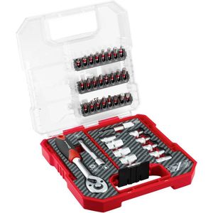 Originele Einhell L-CASE 37-delig bit- en ratelset (25 mm bits, ratel, snelwisselbithouder, dopsleutel, adapter, dopsleutelverlenging incl. opbergdoos)
