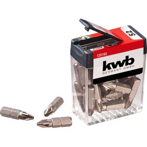 kwb Bitset - 25 x bits PZ2 dispenser (25 mm schroevendraaier bitset, C 6.3, ISO 1173 voordeelverpakking)