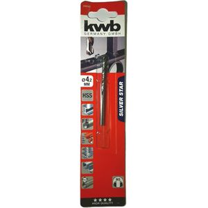 KWB 2 stuks. Silver Star HSS metalen spiraalboor, DIN 338 4.2