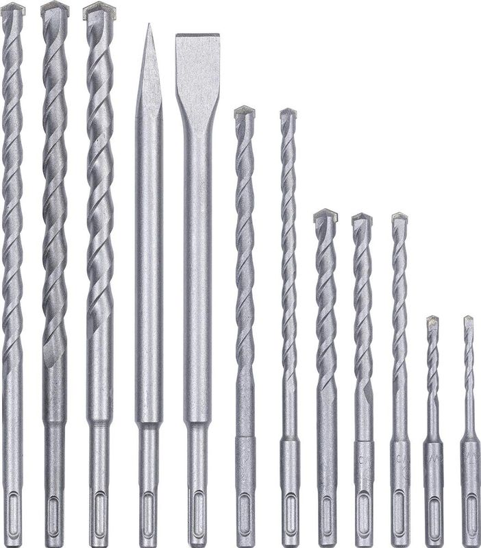 Kwb - SDS-Plus Hamerbeitelset - 12 Stuks - Diverse Afmetingen - Geschikt voor Klopboor- en Beitelwerkzaamheden