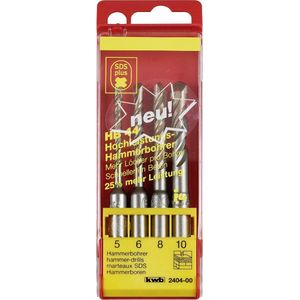 kwb 240400 40CR-staal Hamerboor 4-delig 5 mm, 6 mm, 8 mm, 10 mm Gezamenlijke lengte 110 mm SDS-Plus 1 set(s)