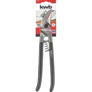 kwb Professionele plaatschaar links-snijden 260 mm v. smalle bochten, messen voor plaatstaal max. 1,5 mm en roestvrij staal/V2A tot 1 mm ontworpen