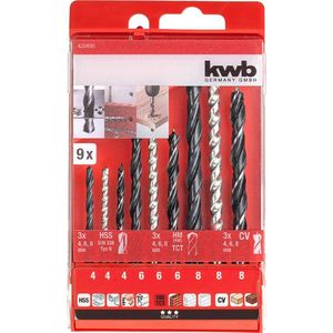 KWB - Borenset HSS Steen - Metaal en Hout 3-4-5-6-8mm - 9-delig