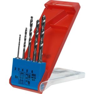 kwb HSS Spiraalborenset met zeskantige opname 1/4 inch - boorset, 5-delig, Ø 2 mm - 6 mm