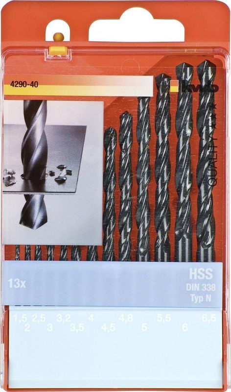 KWB - Boorcassette - Spiraalboren - Diverse Diameters - Staal - Kunststof Opbergdoos