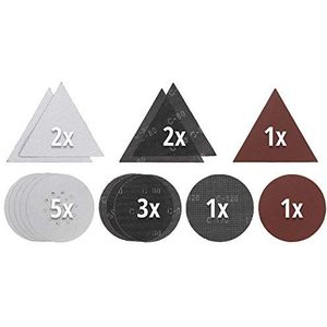 Originele Einhell 15-delige raster- en schuurpapierset (droogbouwslijper-accessoires, Ø 225 mm, 287 x 287 x 287 mm, 13x P80, 2x P120, voor Einhell droogbouwschuurmachine)