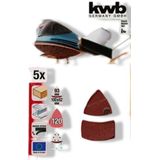 KWB Quick-Stick Schuurdriehoeke - Hout en Metaa - Edelkorun - 100x62m - 93mm Schuurpapier 5 Stuk