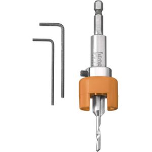 kwb Hardhoutboor Ø 4 mm van HSS-M2 met verzinker, verstelbare dieptestop en 1/4 inch zeskantschacht