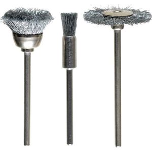 KWB - Draadborstelset - fijn staaldraad - schijf-stift-kom - 3-delig
