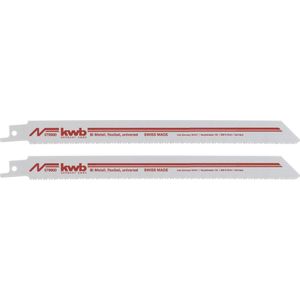 kwb Reciprozaagbladen voor metaalbewerking, bi-metaal, zeer elastisch, gefreesde en beperkte tanden, gehard blad, 228 mm lang, 2 stuks