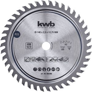 kwb 582368 Z-42 Timmermans-cirkelzaagblad, hout-/hardhout, 140 x 12,7 mm, tandenaantal hoog (42) precisie-zaagblad, fijn