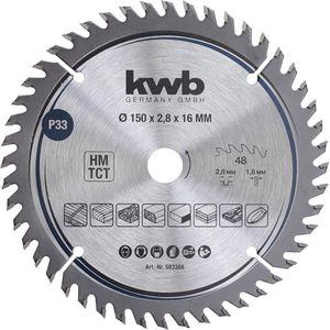 KWB Precisie-Cirkelzaagbladen | voor cirkelzagen | Ø 150 x 16 mm - 583368 583368