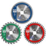 Kwb - Cirkelzaagbladen Set - 190 x 30/20/16 mm - Hardmetaal - Diverse Zaagpatronen