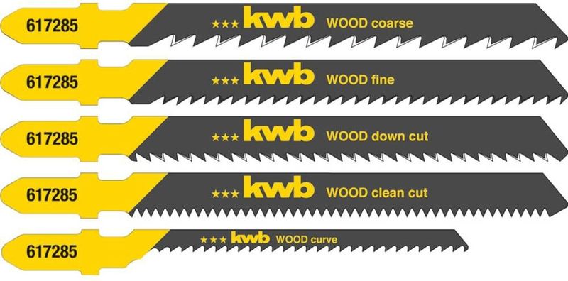 kwb - 617285 - Decoupeerzaagblad-set - Hout - 5 Stuks - HCS-Staal