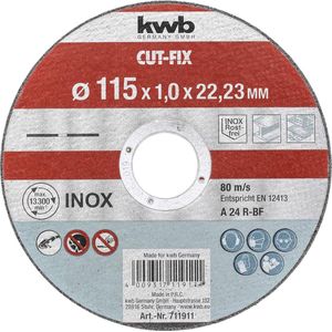 kwb doorslijpschijven voor metaal en RVS 711911 (boring 22,23, extra dun, 115 x 1,0 mm) voor o.a. Einhell TC-AG 115
