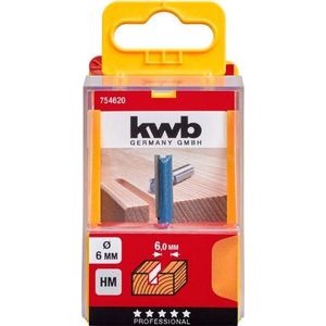 kwb HM-groeffrees Professional (voor hout, Ø 6 mm, werklengte 20 mm, schacht 8 mm, geschikt voor alle standaard handfrezen), blauw/grijs