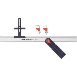 kwb LINE-MASTER precisieliniaal 800 mm, waardenset met geleiderail, zaaggeleider, hoekaanslag en 2 klemklemmen, voor hout-, handwerk- en metaalbewerking