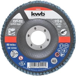 kwb slijpmop korrel 40 Cut-Fix 795524 (lamellslijper, lamellschuurschijf, 115 x 22, voor metaal en staal, voor haakse slijper)
