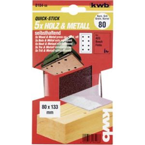 kwb - Schuurstrips - 80 x 133 mm - Edelkorund - Korrel 180 - Gereedschapsloze Wissel