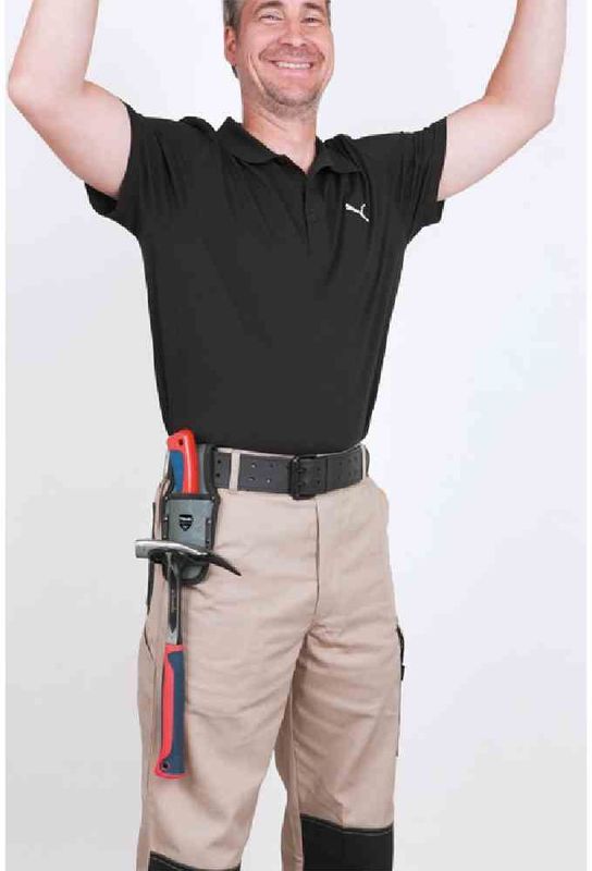 Gereedschapstas - Zwart/Zilver - 1680D Nylon - Met Hamerhouder