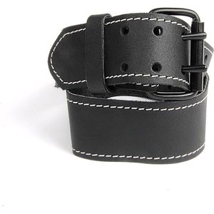 KWB - Riem - Rundleer - Zwart - 105 cm - Dubbele Gesp