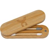 Croll & Denecke Herbruikbare wattenstaafjes – Oorstokjes in bewaardoosje - Bamboe & Siliconen – Set van 2