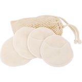 Croll & Denecke Herbruikbare make-up pads – Wasbare wattenschijfjes – Zero waste – Natuurlijke gezichtsreiniging – 4 Stuks