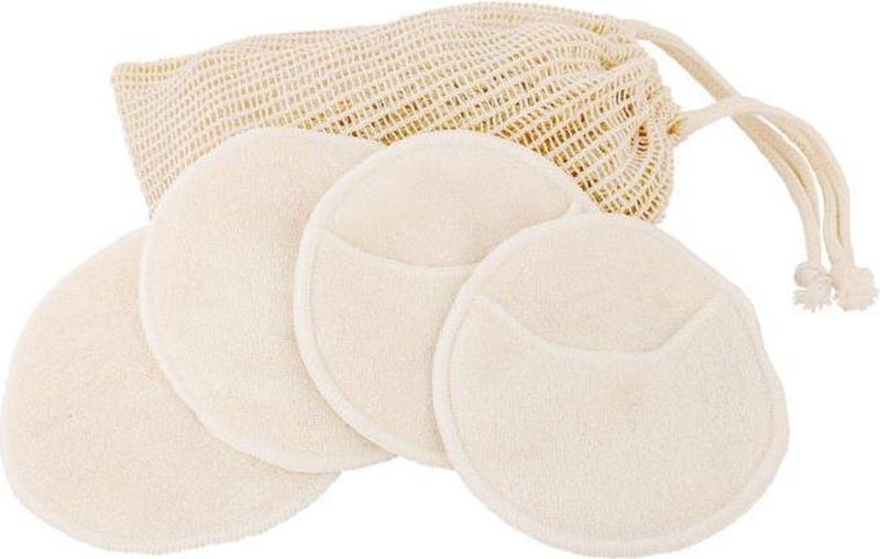 Croll & Denecke Herbruikbare make-up pads – Wasbare wattenschijfjes – Zero waste – Natuurlijke gezichtsreiniging – 4 Stuks