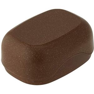 Croll & Denecke Zeepdoos – Zeephouder voor vakantie en reizen – 100% Organische bio kunststof - Vloeibaar hout – H4.5xB7.5xL10.5 cm – Donker Bruin