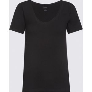 Mey - Organic - Shirt - Zwart - Korte Mouw - Diepe V-hals