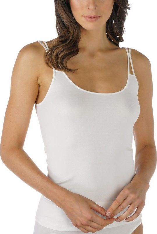 Spaghetti Top - Champagne - Mouwloos - Diepe Ronde Hals