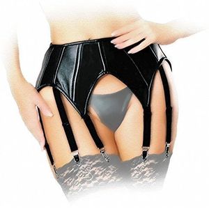 Ledapol - Elegante lederen jarretelgordel zwart - Gr. S