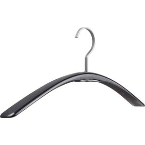 [Set van 5] Luxe glanzend antraciet grijze melamine design hangers / garderobehangers / kledinghangers / jashangers met een verchroomde platte design haak