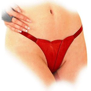 Ledapol - Knapper nobele echt lederen string rood - Gr. S