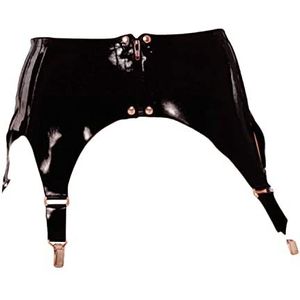 Anita Berg - Nauwe latex jarretelgordel met rits aan de voorkant transparant - Gr. XL