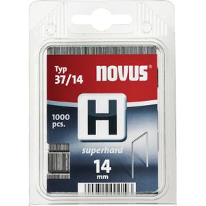 Novus Fijndraadklemmen 14 mm ""superhard"", voor hamernietjes, 1000 nietjes, type H37/14, nietmiddel van staaldraad