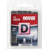 Novus Platte draadklemmen 8 mm, 1200 nieters type 53 F/8, voor het bevestigen van folies, etiketten, papier, karton