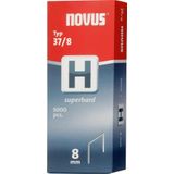 Novus Fijndraadklemmen 8 mm""superhard"", voor hamernieters, XL-pack 5000 tackerklemmen, type 37/8, van staaldraad