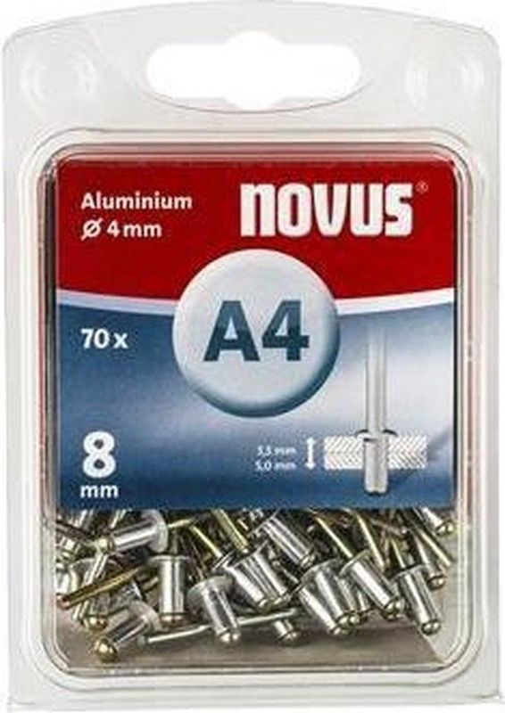 Novus - Blindklinknagels - Aluminium - Blisterverpakking met 70 stuks