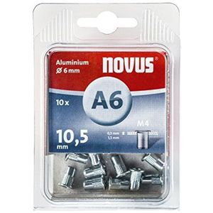 Novus 106440700 blindmoer Ø x L) 6 mm x 6 mm M4 aluminium 10 stuks