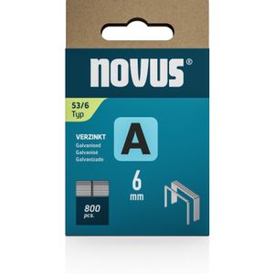 Novus - 800 Stück Feindrahtklammern a Typ 53 6 mm hart verzinkter Stahdraht