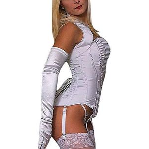 Halter volledige borst korset / bruid-korset wit - Gr. 46