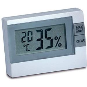 TFA Dostmann digitale thermo-hygrometer, 30.5005.02, voor controle van de temperatuur en luchtvochtigheid, weergave van de hoogste en laagste waarden, kunststof, wit, (L) 54 x (B) 16 (30) x (H) 39 mm