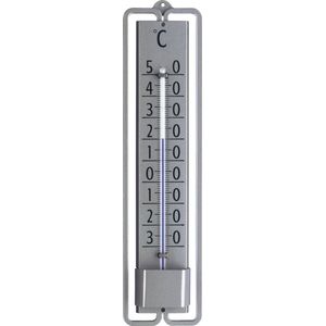 TFA Dostmann Analoge indoor buitenthermometer NOVELLI DESIGN, 12.2001.54, van metaal, weerbestendig, grijs