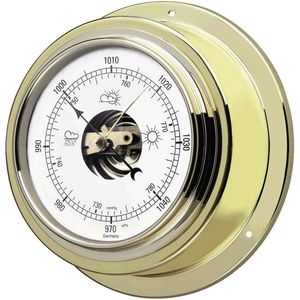 TFA Dostmann Maritim analoge barometer, 29.4010.B, voor weersvoorspelling, van gepolijst messing, vervaardigd in Duitsland