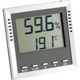 TFA Dostmann digitale thermo-hygrometer KLIMA GUARD, 30.5010, voor controle van temperatuur en luchtvochtigheid, dauwpunkt, hoge precisie, alarmfunctie, zilver-grijs, (L) 106 x (B) 24 (44) x (H) 106mm